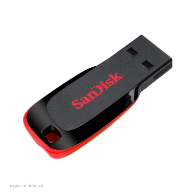 Memoria Flash Usb Sandisk Cruzer Blade , 128Gb, Usb 2.0, Presentación En Colgador.
