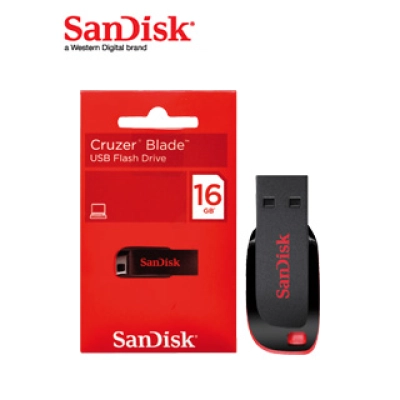 Memoria Flash Usb Sandisk Cruzer Blade, 16Gb, Usb 2.0, Presentación En Colgador.