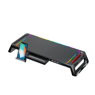 Stand Para Monitor Rgb Multipropósito Teros Te-7131N, 4 Puertos Usb