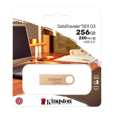 Memoria Flash Usb Kingston Datatraveler Se9 G3, 256Gb, Usb 3.2 Gen 1 (Tipo-A)