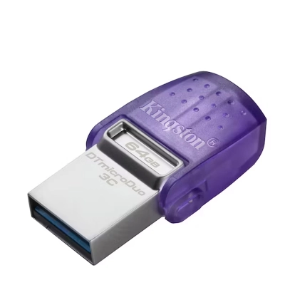 Memoria Flash Usb Kingston Datatraveler Microduo 3C, 64Gb, Usb 3.2 Gen 1.