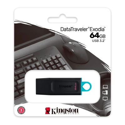 Memoria Flash Usb Kingston Datatraveler Exodia 64Gb, Usb 3.2 Gen 1