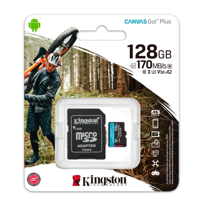 Memoria Flash Microsdxc Kingston Canvas Go! Plus, 128Gb Con Adaptador Sd.