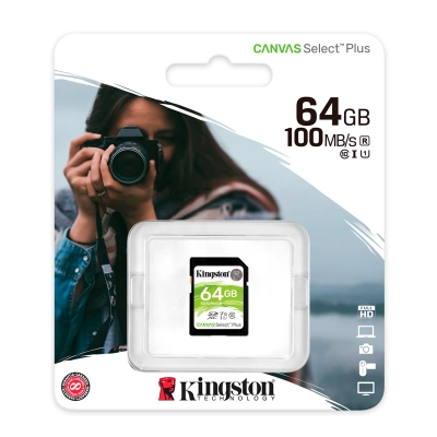 Memoria Card Sd Kingston Canvas Select Plus, 64 Gb, Uhs-I Speed Class 1 (U1).