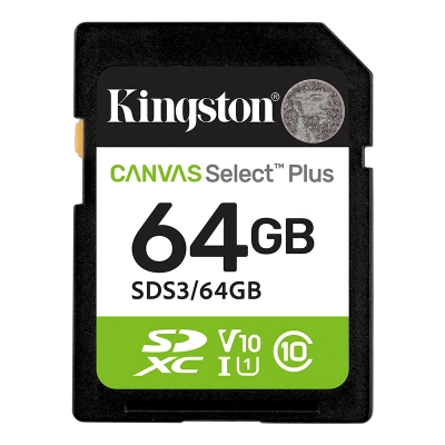Memoria Card Sd Kingston Sd Canvas Select Plus, 64Gb, Categoría De Velocidad: Uhs-I/U1/V10