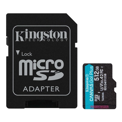 Memoria Flash Microsd Kingston Canvas Go! Plus, 512Gb, Con Adaptador Sd
