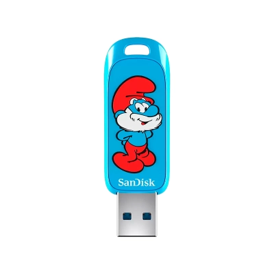 Unidad Flash Sandisk Usb Smurfs, 128 Gb, Usb 3.2 Gen 1,Usb-A, Hasta 130 Mb/S