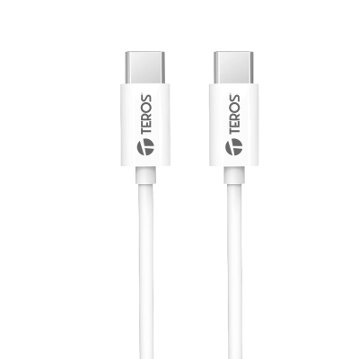 Cable Usb Teros Te-70209W, Tipo C A Tipo C, 3A, 60W Máx, Blanco