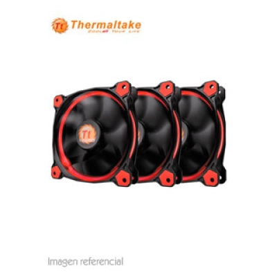 Fan Thermaltake Riing 12 Led Red, 12 Cm, Pack De 3, 12Vdc, 3 Pines Lnc.