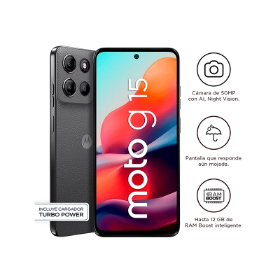 Smartphone Motorola Moto G15, Pantalla: 6.7"/Lcd/Fhd/60Hz, So: Android 15, Color Gris