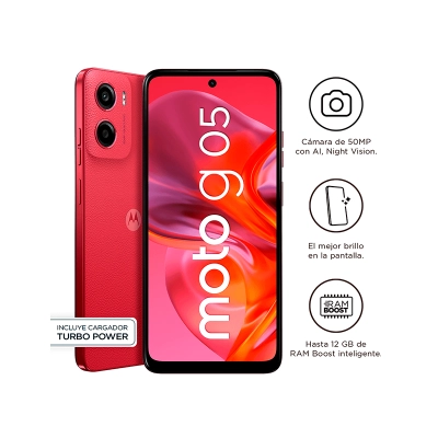 Smartphone Motorola Moto G05, Pantalla: 6.7"/Lcd/Hd/90Hz, So: Android 15, Color Rojo