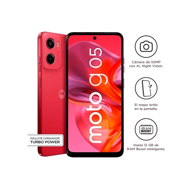 Smartphone Motorola Moto G05, Pantalla: 6.7"/Lcd/Hd/90Hz, So: Android 15, Color Rojo
