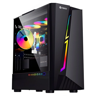 Case Gamer Teros Te-1172N, Mid Tower, Usb 3.0 / Usb 2.0, Audio, Ventilador Argb, Negro