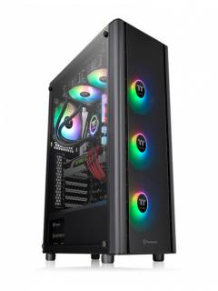 Case Thermaltake V250 Tg Argb Mid-Tower, Negro No Incluye Fuente De Poder (Psu)