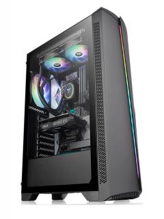 Case Thermaltake H350 Tempered Glass Rgb, Fuente De 600W, Mid-Tower, Atx, Negro.