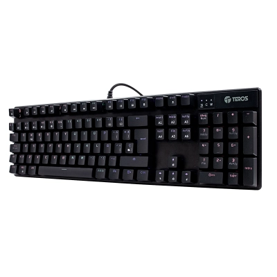 Teclado Mecánico Te-4068G, Retroiluminación Rainbow, Usb 2.0, Español, Color Negro