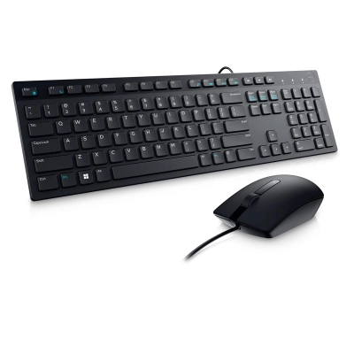 Mouse Teclado Dell Km300C, Ambidiestro, Usb, Optico, 1000 Dpi, Color Negro, En Español.