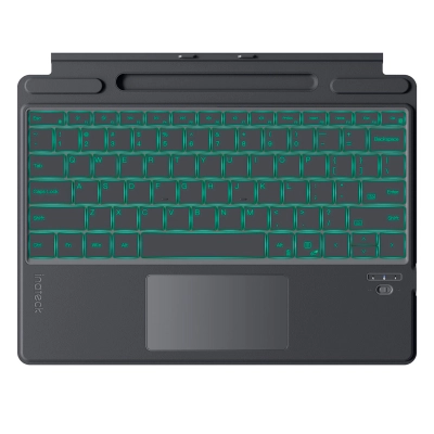 Teclado_Cubierta Inateck, Inalambrico (Bluetooth), Retroiluminado, Color Gris (Gray)