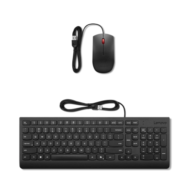 Kit Teclado Y Mouse Essential Lenovo, Usb-A, Negro, Español, Óptico