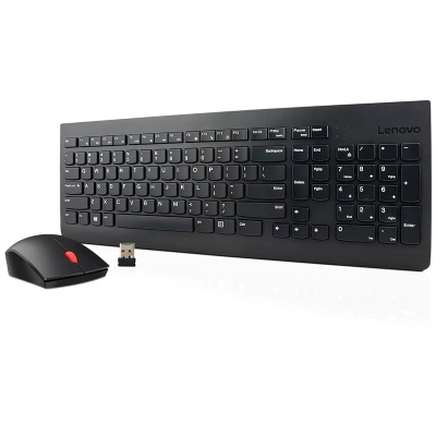 Teclado Mouse Lenovo, Inalámbrico, Color Negro, (Kit Combo)