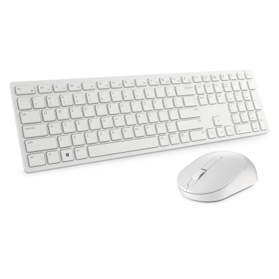 Kit De Teclado Mouse Combo, Dell Km5221W, Inalambrico (Rf), Color Blanco, En Español,