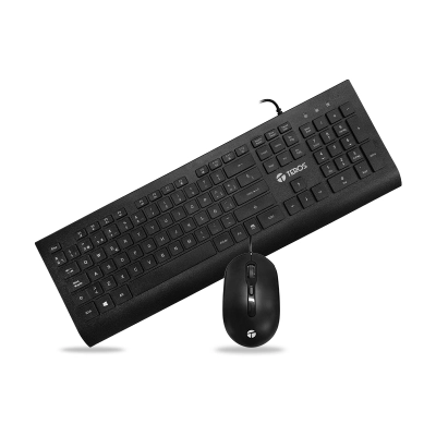 Kit Teclado Y Mouse Teros Te-5010Cs, Usb, 1000-2000 Dpi, 4 Botones, 105, Tecla Fn, Negro