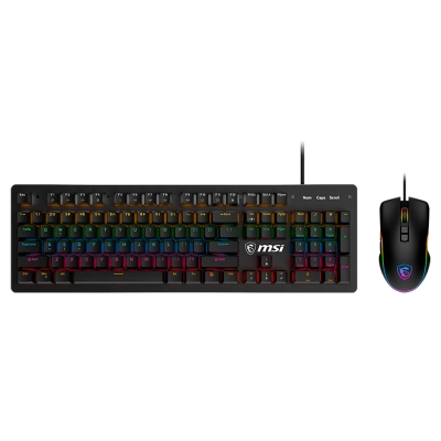 Kit De Teclado Mouse Msi Forge Gk300 Combo - Interruptores Mecanicos Azules, Usb 2.0
