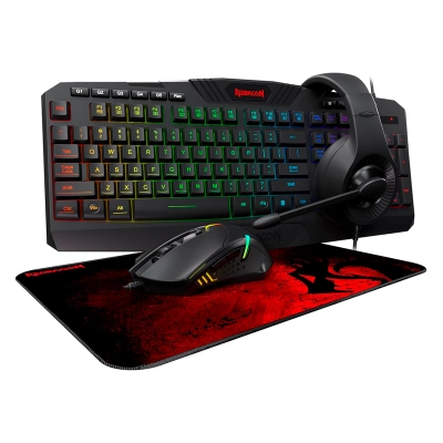 Kit Gamer S101-Ba De (Teclado Mouse Auriculares Pad), Retroiluminacion Rgb, Usb