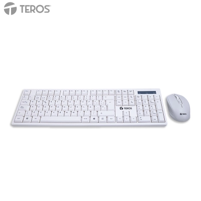 Combo Inalámbrico Teclado Mouse Teros Te-5016S, Blanco