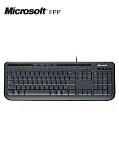Teclado Microsoft Wired 600, Usb, Español, Negro,Multimedia, Antiderrame.