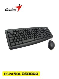 Kit Genius Km-130, Teclado Y Mouse Usb Alambrico, Color Negro, Funcionalidad Estandar.