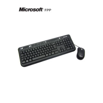 Kit Teclado Y Mouse Microsoft Wired 600, Usb 2.0, Color Negro, Funcionalidad Estandar.