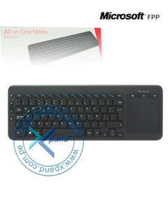 Teclado Inalámbrico Microsoft All-In-One Media, Receptor Usb, Multimedia 2.4Ghz, Touchpad.