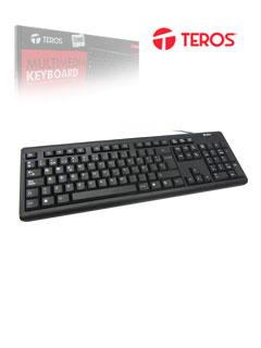 Teclado Teros Te-Skb558, Usb, Español, Negro, Estandar, Presentación En Caja.