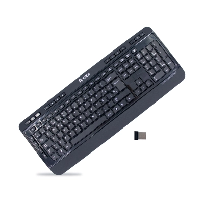 Teclado Inalámbrico Teros Te-4074Cs, 2.4Ghz, Usb, Negro