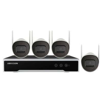 Kit De Monitoreo Hikvision (1 Nvr Wi-Fi De 4 Canales 4 Camaras Wi-Fi De 2 Mp).