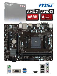 Motherboard Msi A68Hm-E33 V2, Fm2+, A68H, Ddr3, Sata 6.0, Usb 3.0, Vd/Sn/Nw.