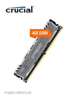 Memoria Crucial Ballistix Sport Lt Gray, 4Gb, Ddr4, 2666 Mhz, Pc4-21300, Cl16, Udimm, 1.2V