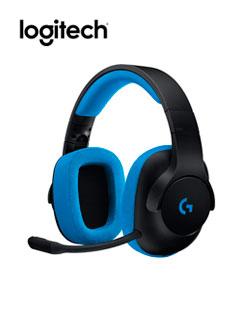 Auriculares Gaming Logitech G233 Prodigy, Con Micrófono Extraíble, 3.5Mm, Negro / Azul.