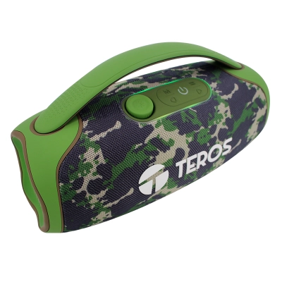 Parlante Teros Te-6045G, Color Verde Militar Camuflado, 60 W