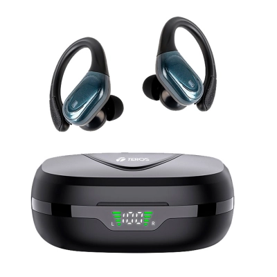 Audífonos Teros Te-80710N, Bluetooth, Tws, Negro