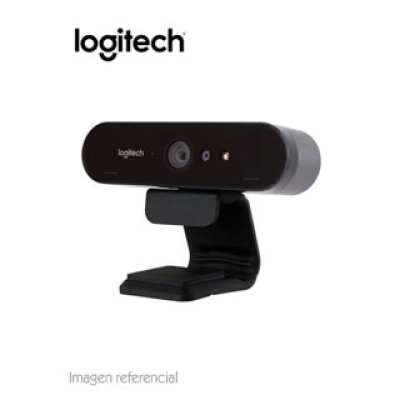 Cámara Web Logitech Brio, Hasta 4K Hd, Hdr, Microfono, Zoom Digital 5X, Usb 3.0.