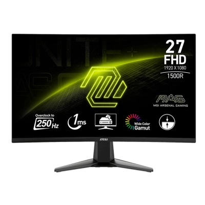 Monitor Curvo Gaming Msi Mag-27C6X, 27" Fhd Va, 250 Hz, 1 Ms, Hdmi, Dp