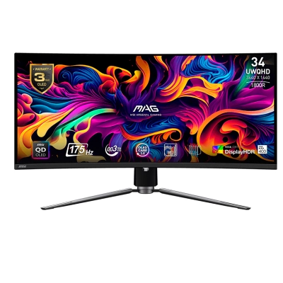 Monitor Curvo Gaming Msi Mag 341Cqp Qd-Oled 34"/Qd-Oled/1800R/175Hz/Hdmi X2/Dp X1/Usb-C X1