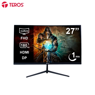 Monitor Curvo Gaming Teros Te-2787G 27" Fhd Va 180Hz 1Ms Hdmi Dp Audio Out Negro