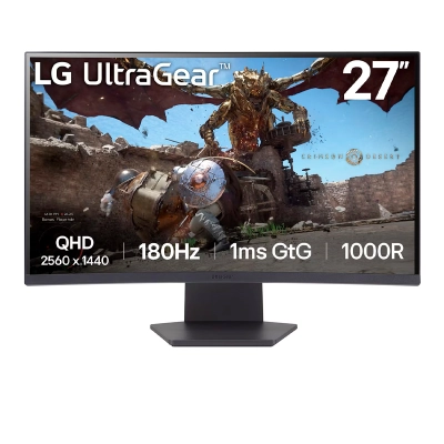 Monitor Gamer Lg 27" Ultragear Curvo (1000R) Qhd Va (2560X1440) Hdmix2/Dp/Hp-Out