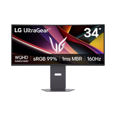 Monitor Gaming Lg Ultragear G6, 34 Curvo/Wqhd/Va/160Hz/1Ms Mbr/Hdmi X2/Dp/Headphone-Out