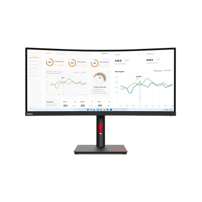 Monitor Lenovo Thinkvision T34W-30, 34" Wled Va Curvo, Hdmix1/Dpx1/Usb-C X1/Usb-A X4/Rj-45