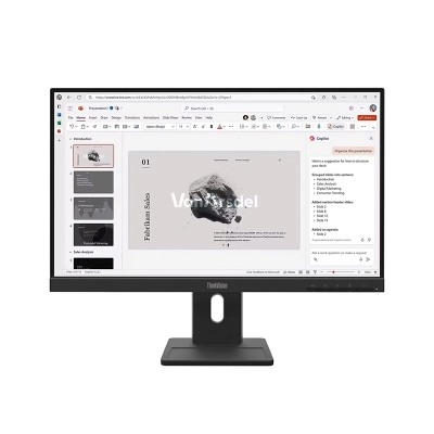 Monitor Lenovo Thinkvision E22-40, 21.5" 1920X1080 Wled Ips, Hdmi/Dp/Vga Color Raven Black