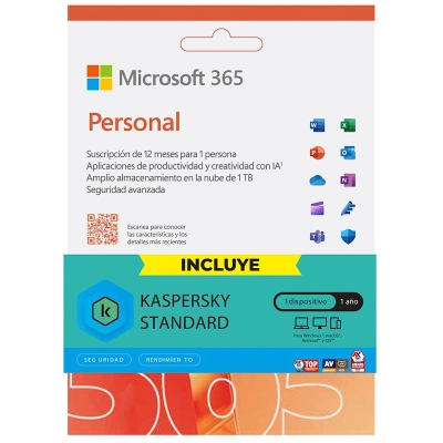 Lic. Virtual (Esd) (Kit Microsoft 365 Personal Kaspersky) (Lic. De 12 Meses / 1 Usuario)